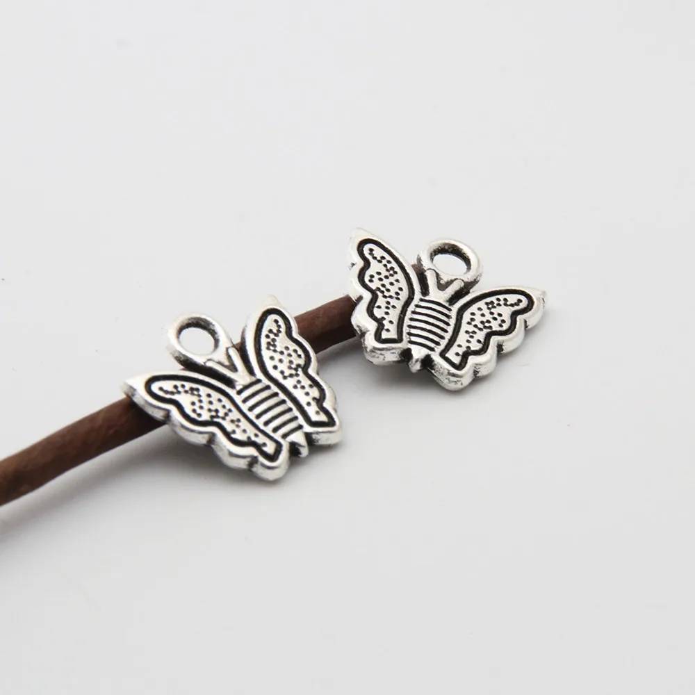 20 шт. серебряные подвески в виде летающей бабочки ожерелья браслет ручной работы