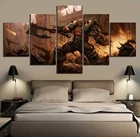 Игровой постер World of Warcraft Гаррош хеллкрик, холст, масляная живопись, настенное искусство для декора гостиной, металлический декор стен, 5 шт.