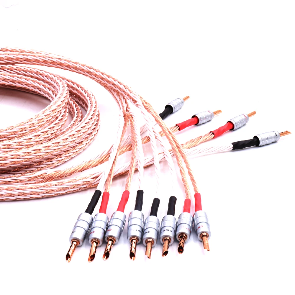Пара высококачественных акустических кабелей 12TC Hifi провод с 2 штекерами типа