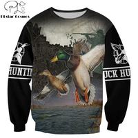 plstar cosmos beautiful animal sweatshirt duck hunting 3d full printing long sleeve pullover unisex casual streetwear yw 09