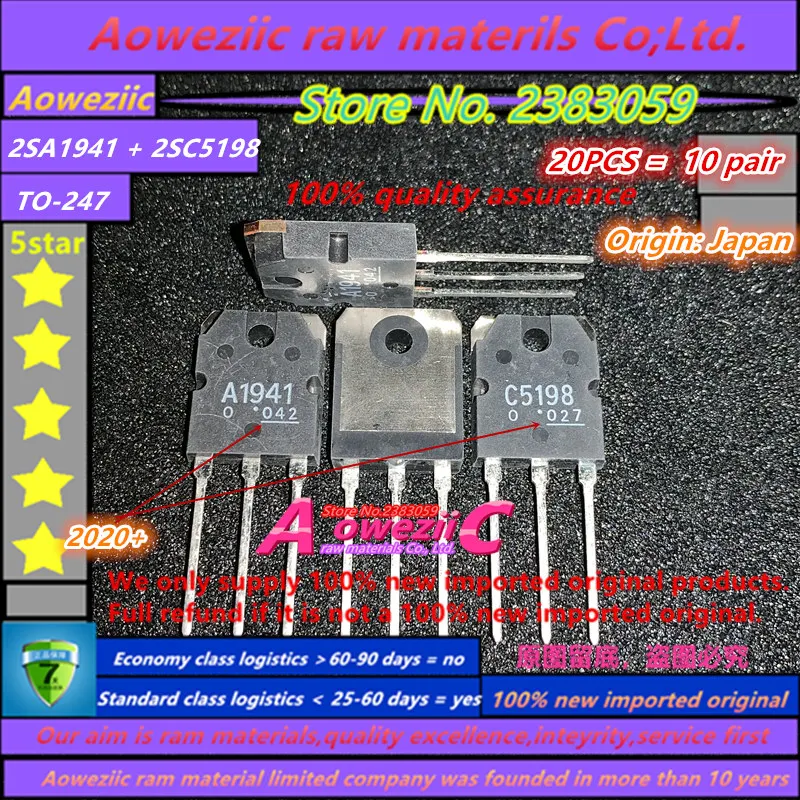 Amplificador de Potência de Áudio 2021 + 100% Aoweziic Novo Importado Original 2sa1941 A1941 C5198 Para-247 Transistor 2sc5198