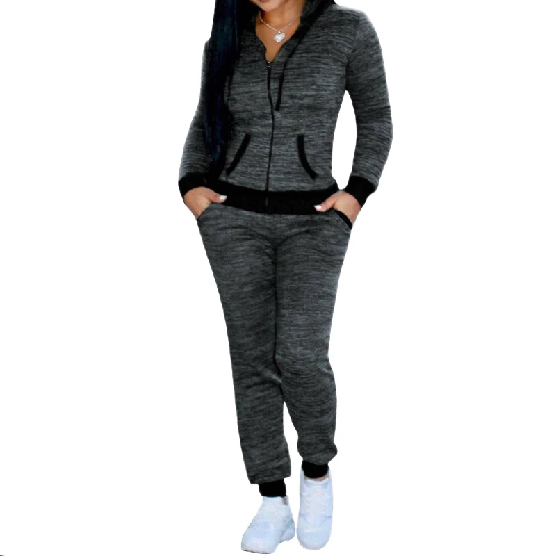 Осенний женский спортивный костюм из 2 предметов женские толстовки с капюшоном