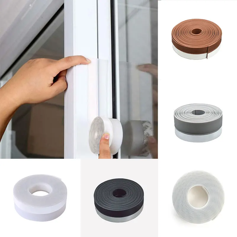 

3M Self-Adhesive Silicone Strip Sound Insulation Strip Door Window Seal Door Bottom Windproof Rubber Transparent Dust-Proof Tape