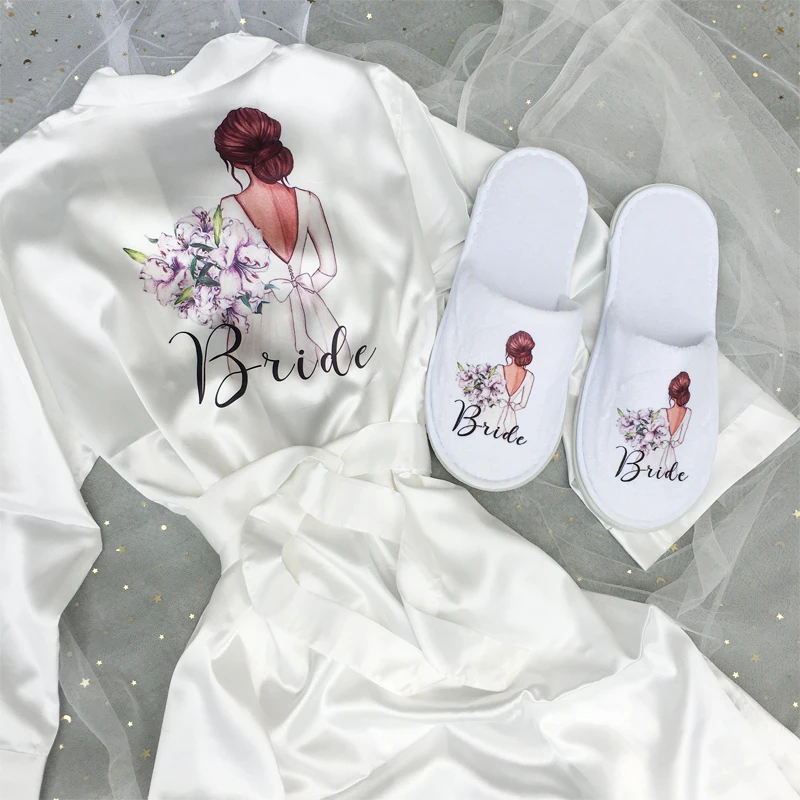 

Bridesmaid Robes Wedding Robe Bridesmaid Team Bride Gifts Flower Print Bridal Proposal Engagement Gift Bride Gift Robes