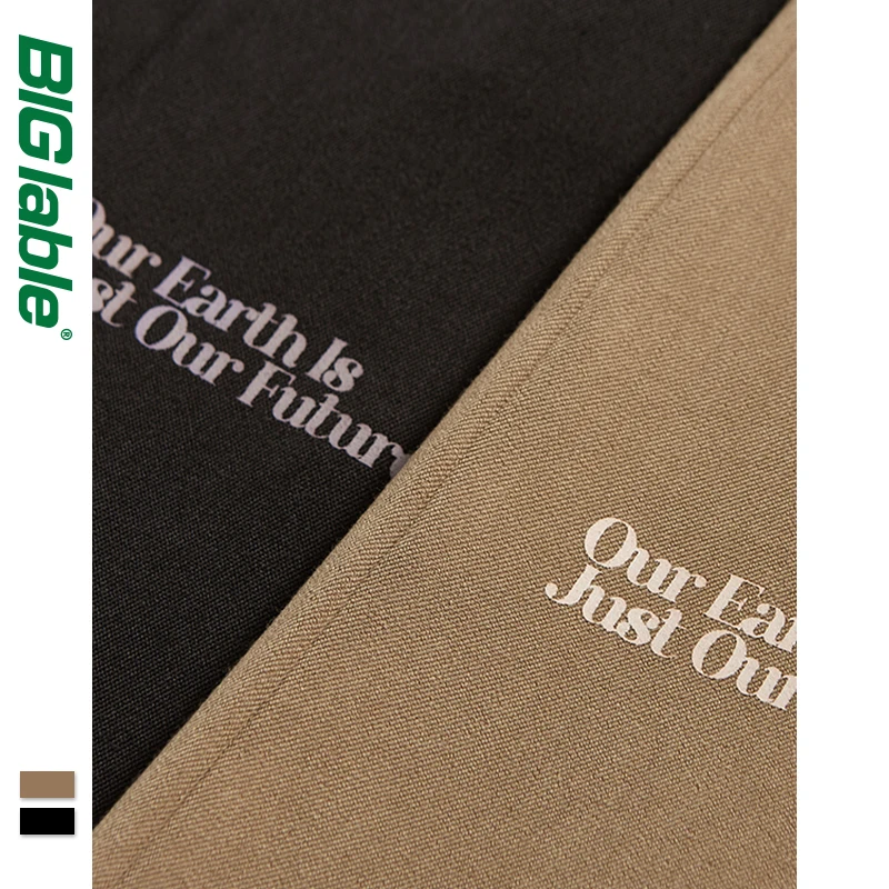 

BIG LABLE Korean Style Straight Shorts Men Loose Suit Shorts Men Khaki Casual Shorts Streetwear Hip Hop Shorts 3570S21