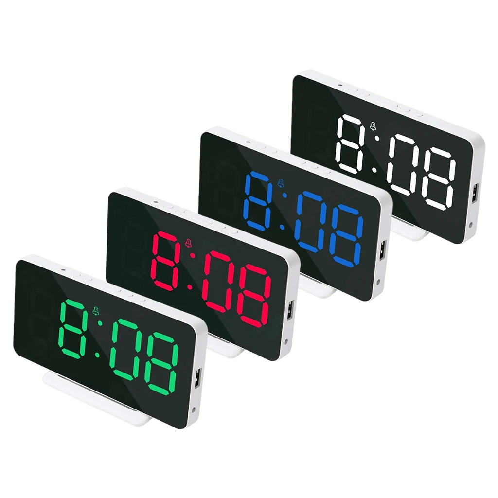 

Digital Alarm Clock Temperature Date Snooze Dual Alarms USB for Kids Room