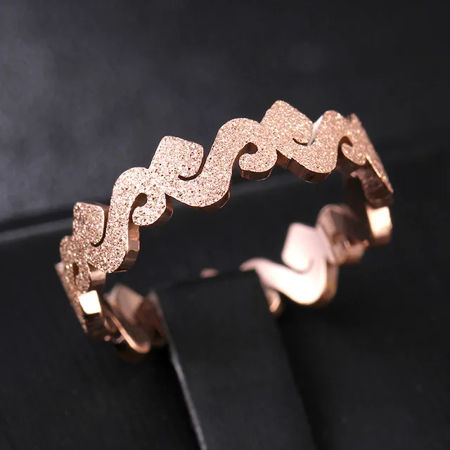 Женское матовое кольцо S-образной формы ювелирное изделие цвета розового золота