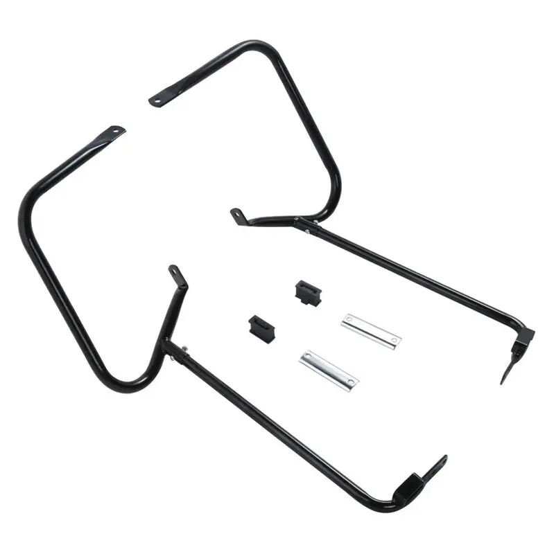 Gloss Black Мотоциклетная седельная сумка, защитная скоба, набор с поддержкой для Harley Touring Road King Road Street, скользящий Electra Glide 1997-2008 - Цвет: Gloss Black