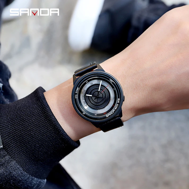 SANDA Wristwatch Men Unisex WatchesLeather Stap Luxury Top Brand Business Fashion Casual Waterproof Watches Quartz | Наручные часы