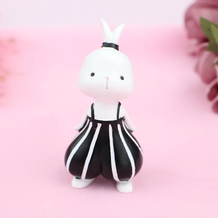 Kawaii с милым кроликом; сказочный сад, миниатюра фигурки моды стол служебный автомобиль аксессуары для украшения дома, рождественский подарок для девочек