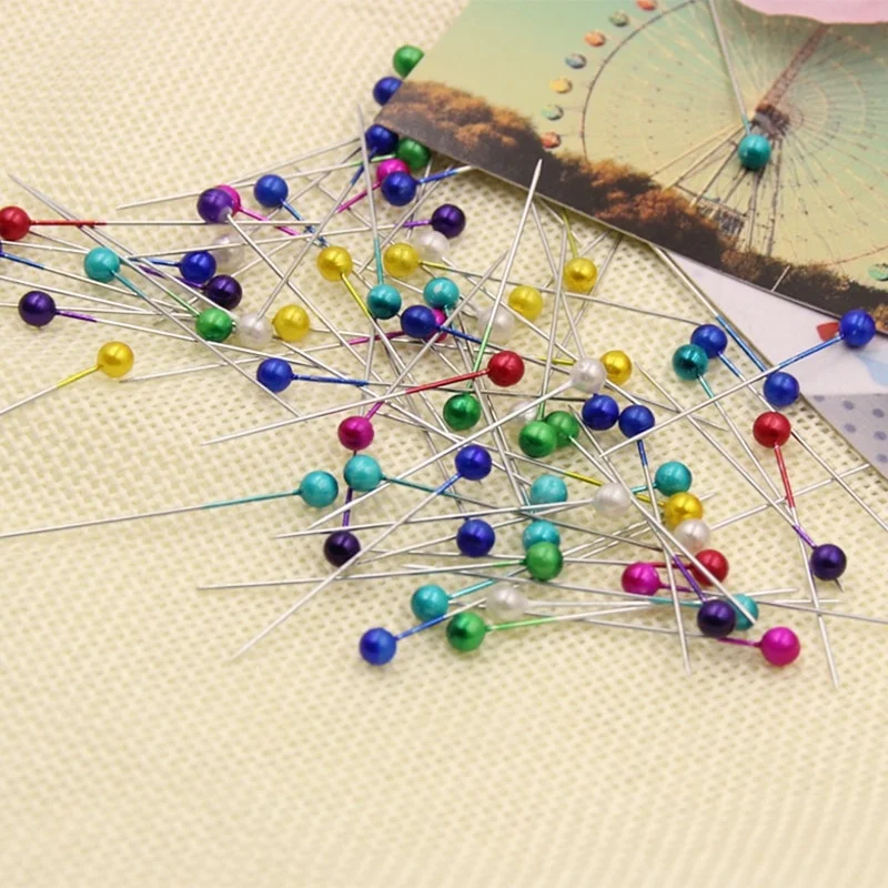 480 шт./корт. Швейные булавки прямые штифты красочные белые круглые жемчужные для