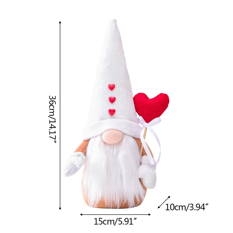 

Happy Valentine's DayRed Love Heart Gnome Handmade Swedish Tomte Plush Dolls Holiday Valentine's Day Xmas Decor