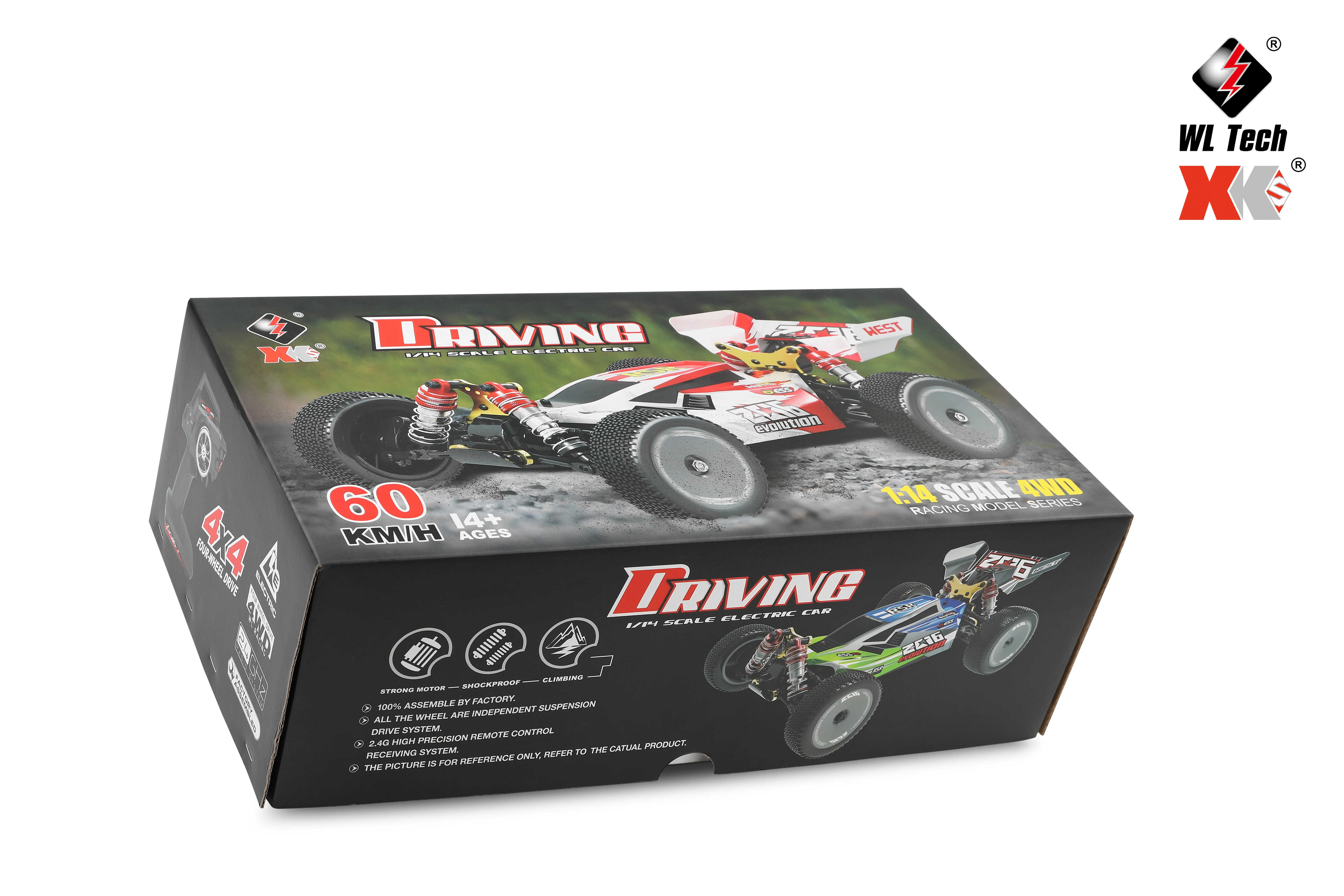 

Wltoys 4WD1/14 2.4G Racing Remote Control Car Professional Competition 60 km/h Metal Chassis Electric RC Car for Kids Gift