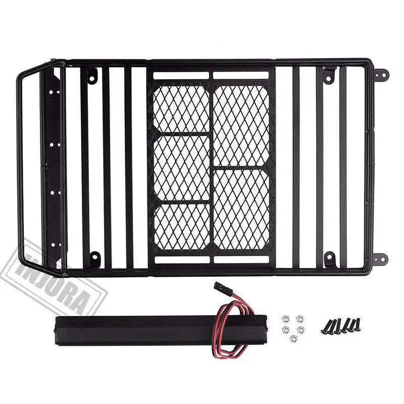 RC автомобильный металлический багажник на крышу багажный кронштейн + светильник