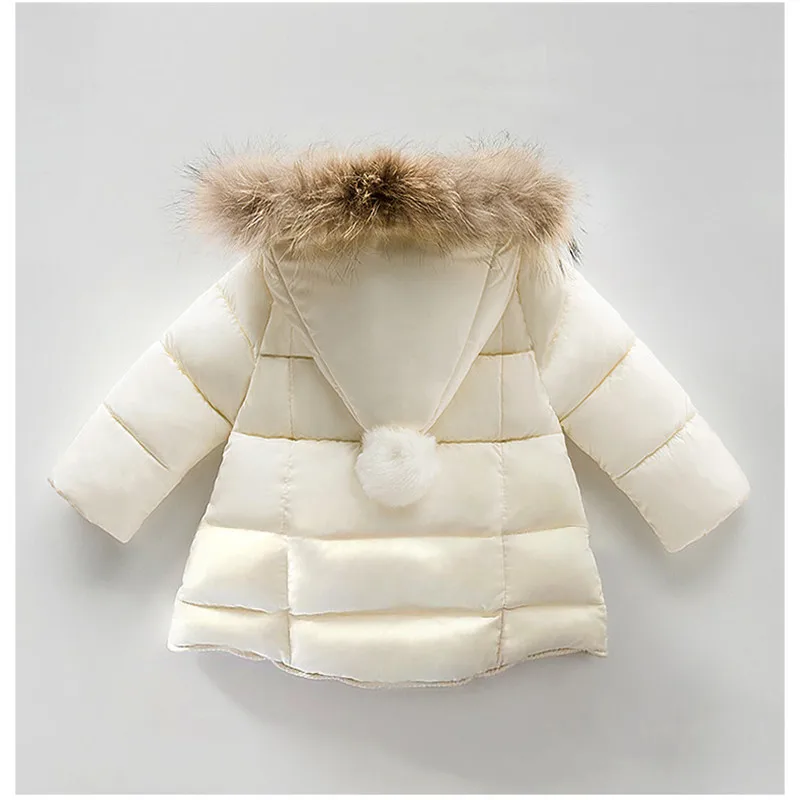 Baby Girls Coat Thick Warm Cotton Real Fur Winter Hooded Newborn Jackets Coats Infant Toddler Outerwear Clothing 1-4Y | Детская одежда