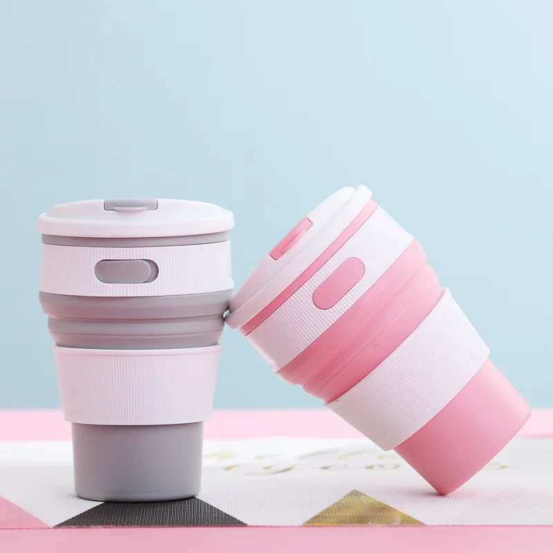 Популярная Складная силиконовая чашка портативная телескопическая складная