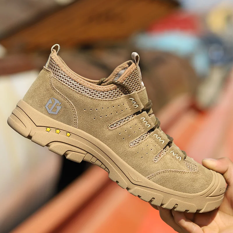 

Men Tactical Military Army Boots Breathable Leather Mesh High Top Casual Desert Work Shoes Mens SWAT Ankle Combat Boot