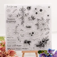 stamps branches and flowers scrapbook paper transparent clear handmade decoration gifts rubber stamp for card diy scrapbooking