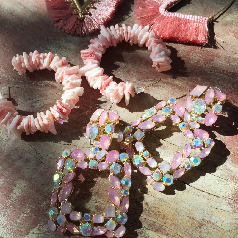 ZVZO уникальные весенние розовые цвета золотые металлические Висячие Кристальные