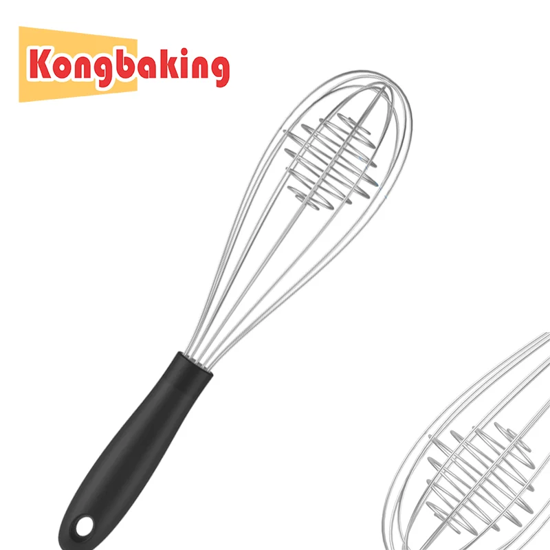 

KongBaking Stainless Steel Wire Whisk with Ball Manual Egg Beater Blender Cream Butter Beater Kitchen Baking Cooking Utensils