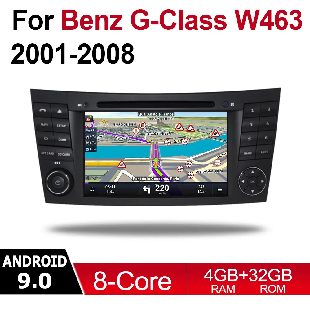 

4GB android 9.0 car dvd player For Mercedes Benz G Class W463 2001~2008 NTG Multimedia GPS Navigation Map Autoradio WiFI BT