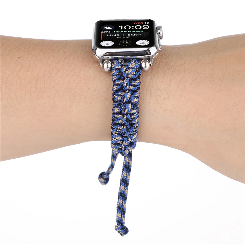 Спортивный тканый ремешок для Apple watch band 5 4 40/44 мм нейлоновый браслет Iwatch bands 3 2 38/42