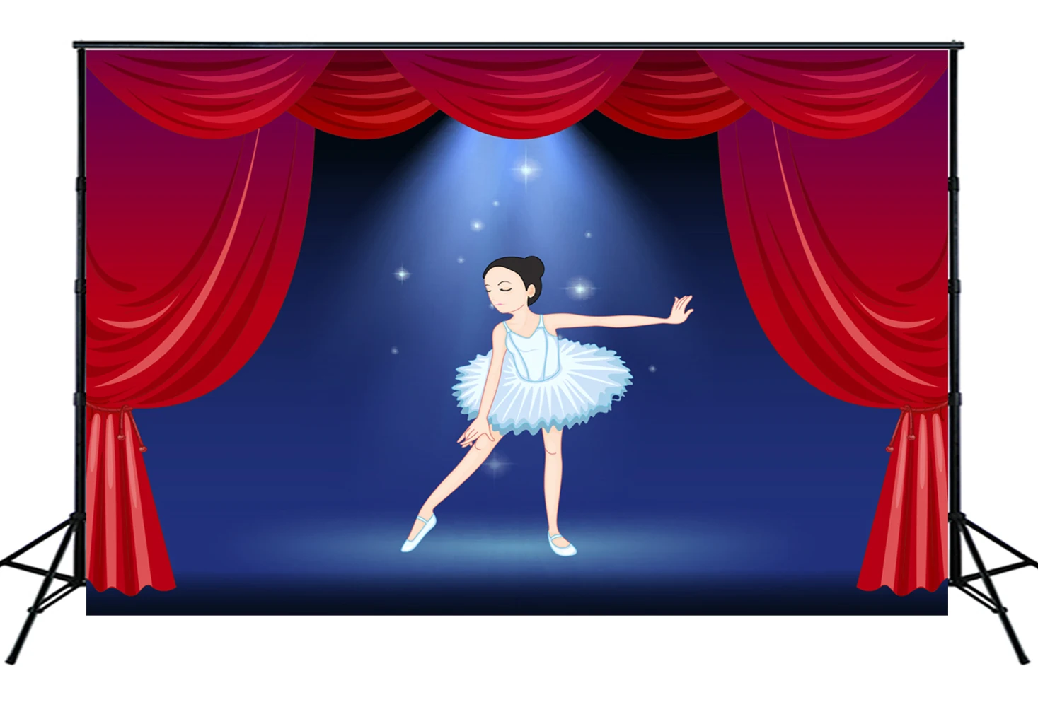 HUAYI красный занавес балерины фотография Фон детский день рождения вечеринка