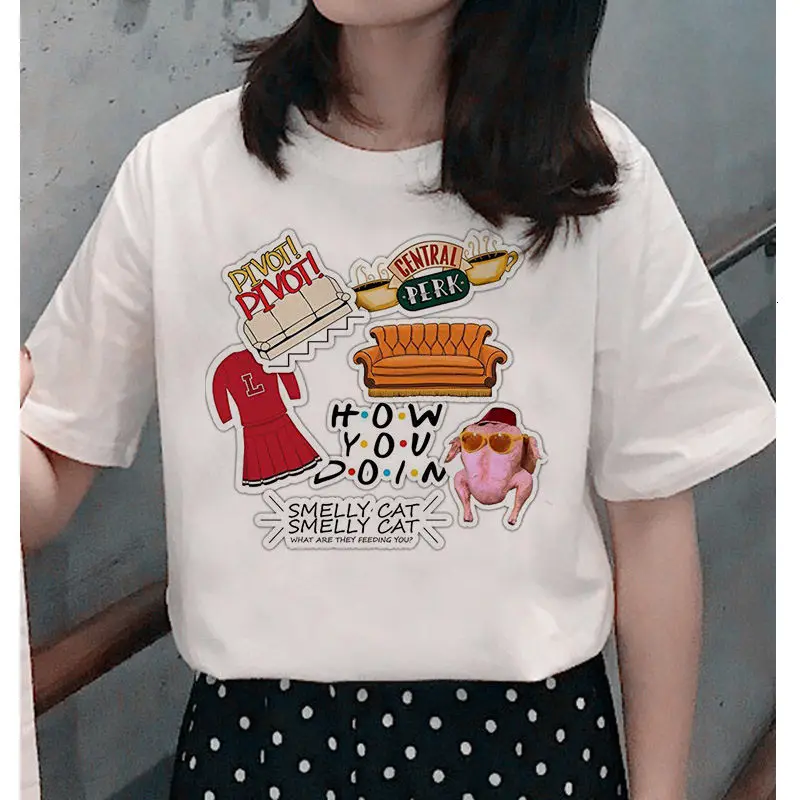 

Чехол с рисунком из ТВ-шоу друзья женская футболка с короткими рукавами, топ, ulzzang Harajuku футболка с изображением якоря рисунок, на каждый день,...