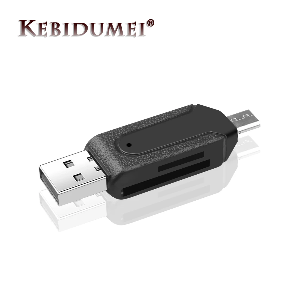 Кардридер Kebidu 2 в 1 USB OTG универсальный кардридер Micro TF/SD удлинитель для телефона