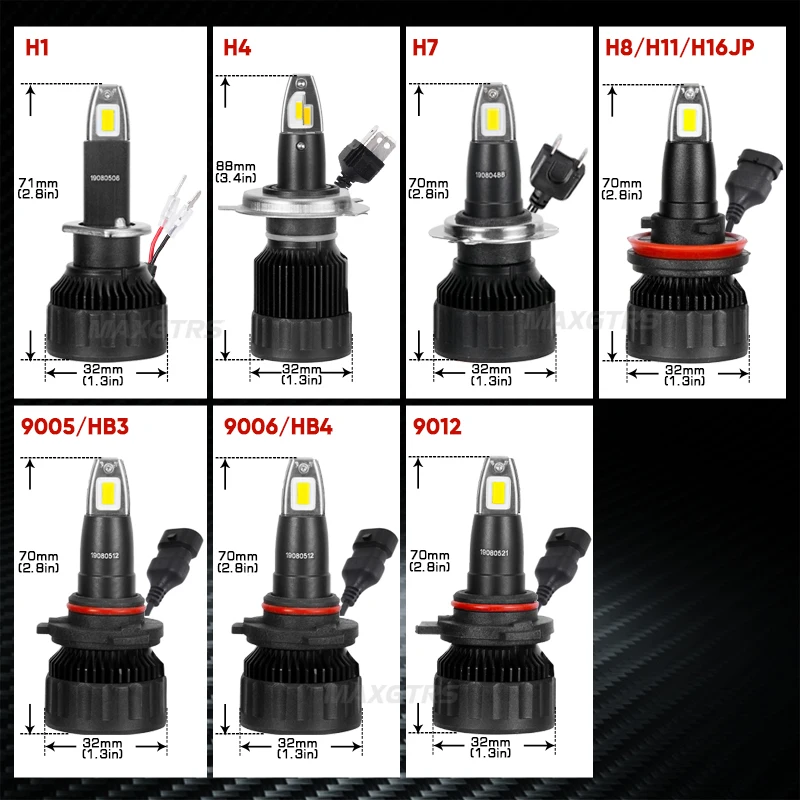 2x H1 H4 H7 H8 H11 9005 9006 HB4 HB3 9012 светодиодными кристаллами CSP 72W фары для 7000LM автомобильных фар преобразования для вождения авто лампы фары