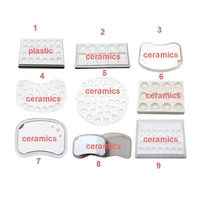 1pc dental lab dentist porcelain mixing watering moisturizing plate ceramic palette with transparent cover for glaze