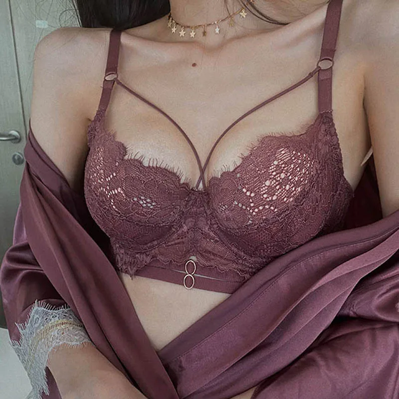 CINOON Classic Bandage Bra Set Lingerie Push Up Brassiere Lace Plus Size Underwear Set Sexy Ultra-thin Cup For Women underwear