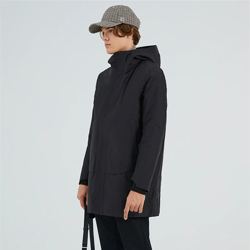 

Men's goose down men's down jacket warm fashion all-around hat coat medium