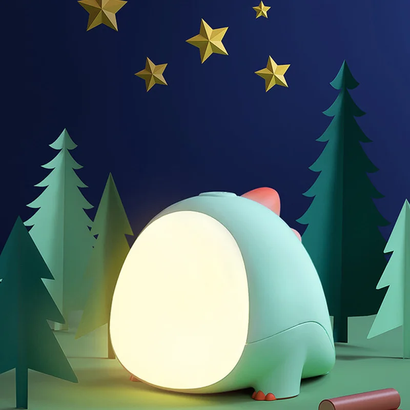 

Led Creative Dinosaur Small Night Light Bedroom Sleep Light Rechargeable Eye Protection Baby Bedside Lamp Luces Lighting Lamp