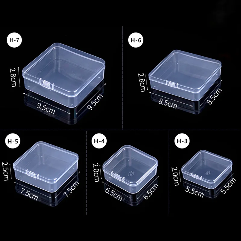 

Square Boxes Mini Clear Plastic Jewelry Storage Case Container Packaging Box for Earrings Rings Beads Collecting Small Items