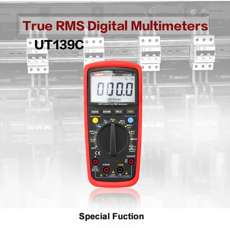 UT139C Цифровой мультиметр автоматический диапазон True RMS метр конденсатор тестер Ручной 6000 Счетчик Вольтметр температура ом тестер