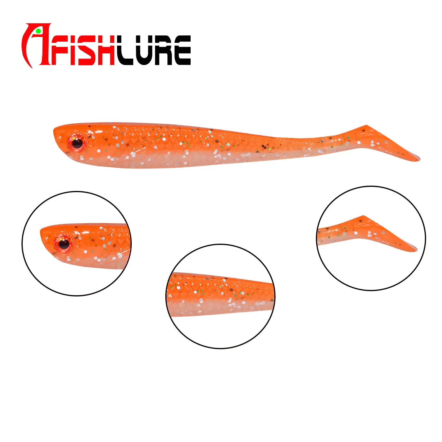 

Afishlure T Tail Soft Fish Mini Shad Lure 55mm/1.15g 10pcs/bag Artificial Soft Wobblers Plastic Worms Tuna Lures Texas Rig