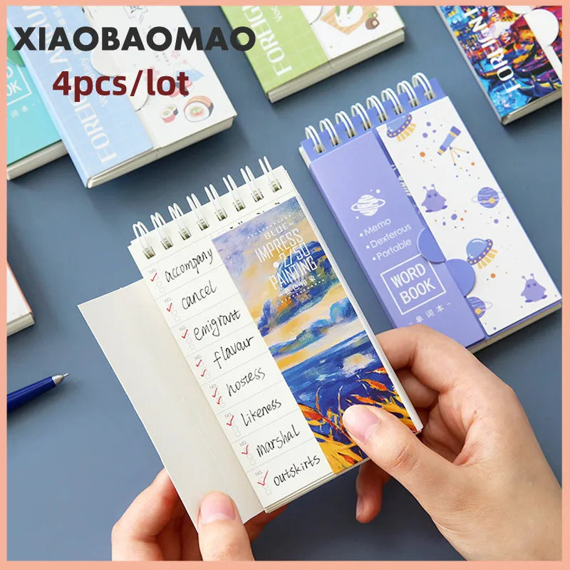 4pcs/lot School Stationery Mini Words Book Vocabulary Notebook language learning memory book small wordbook