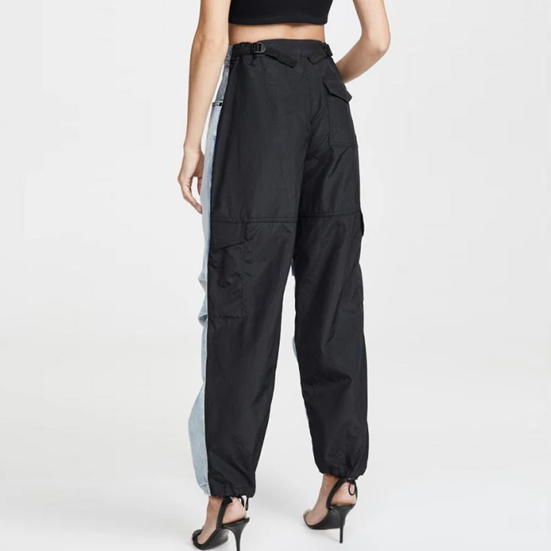 Женские джинсы с высокой талией цветные рюшами прямые свободные повседневные