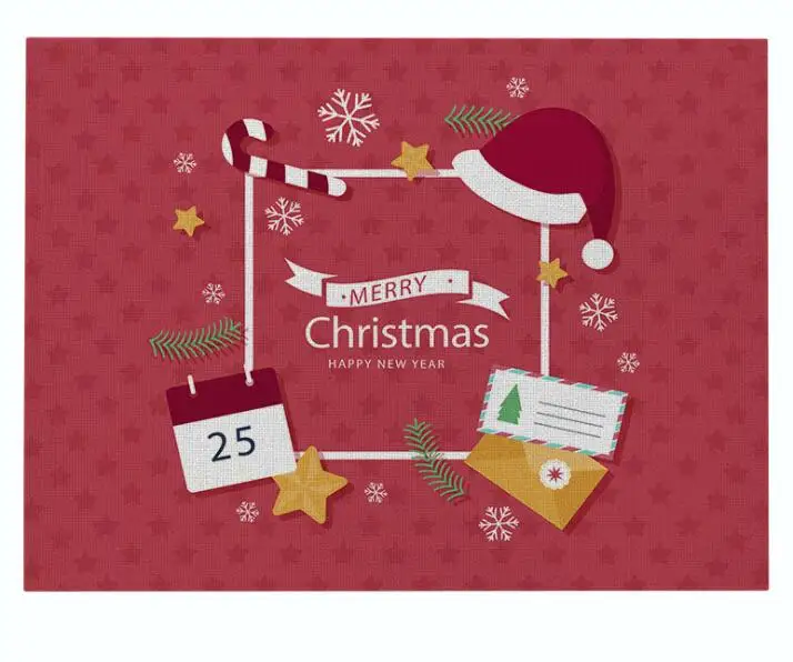 color6 INS Merry Рождественская елка настольное коврик коврики под посуду на стол Кухня Салфетки сервировочные каботажное судно рождественские украшения для дома панель прямоугольной формы - Цвет: color6