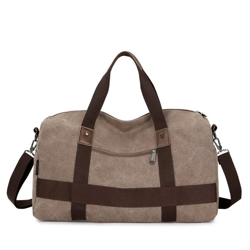 Мужская спортивная сумка из парусины зеленая кофейная хаки Черная с большой