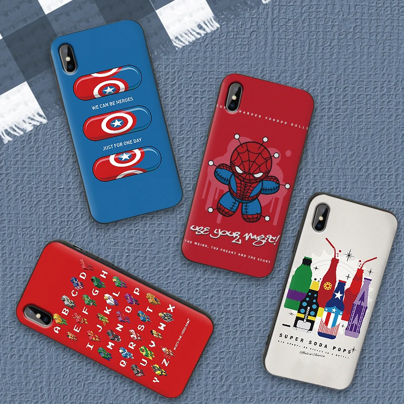 Чехол для iPhone 6 6S plus чехол роскошный черный 5 5S SE 7 8 Plus X XS Max XR поп marvel superhero
