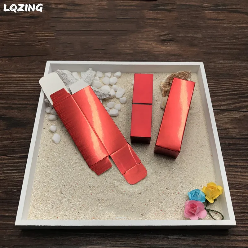 10 шт. Золотая/Серебристая картонная коробка из крафт-бумаги губная помада