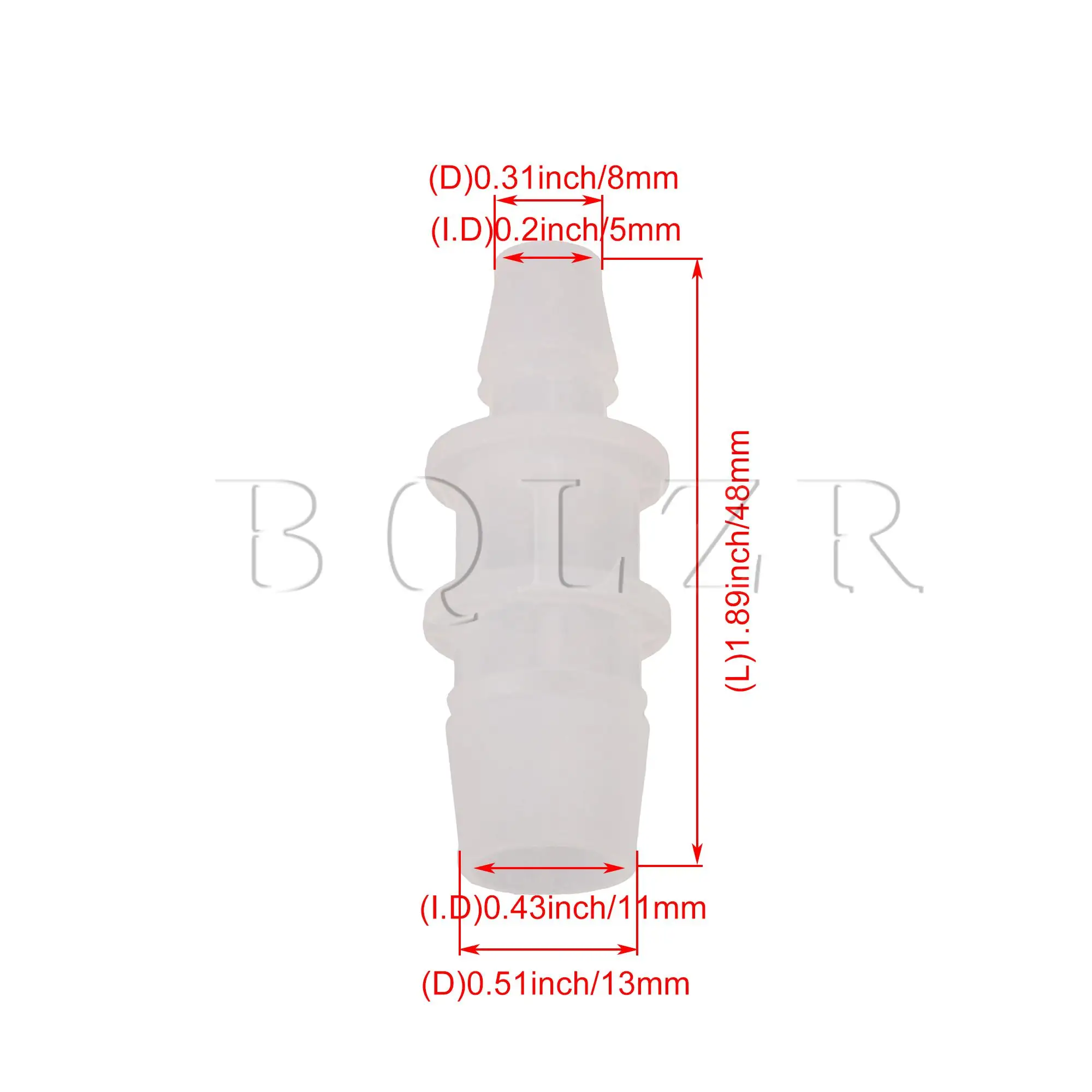 

BQLZR 5 PCS Hose Barbed Reducing Adapter 1/4" to 3/8" Hose Fitting Transparent