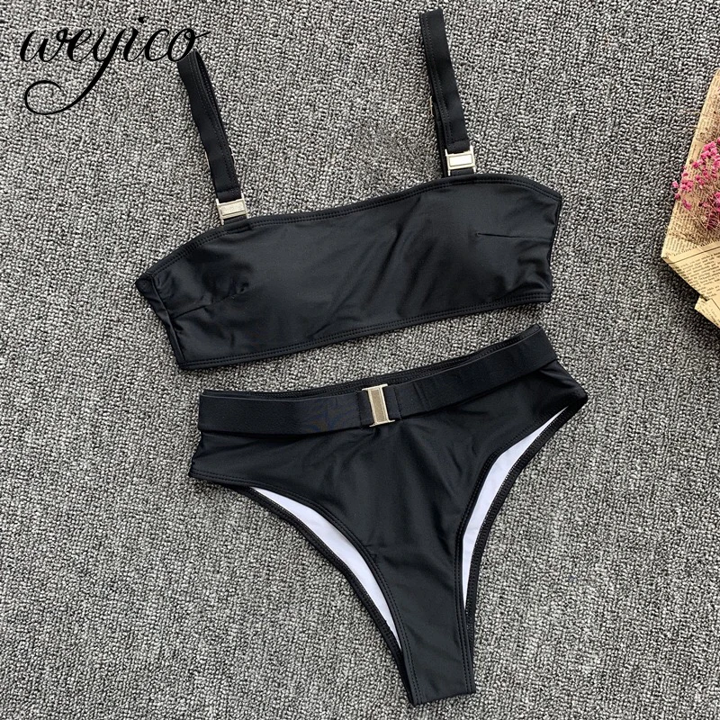 Комплект бикини Высокая Талия Для женщин сексуальные лямки для купальников