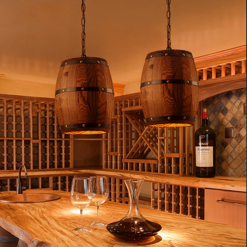 Американский подвесной ретро-светильник cask в деревенском стиле лофт