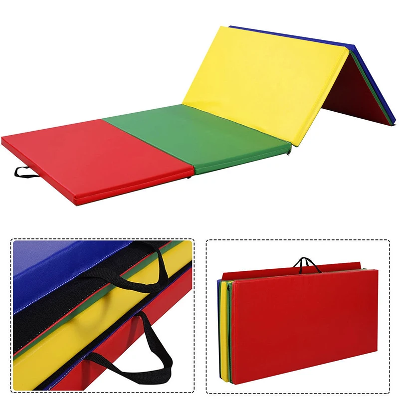 

4' x 8' x 2" Yoga Mat Folding Panel Gymnastics Mat Eco-Friendly advanced PU Cloth Kids Exercises Camps Yoga Pilates Mat