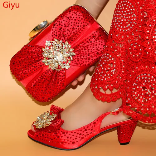 Doershow/Очаровательная обувь и сумка в комплекте итальянская красного цвета с