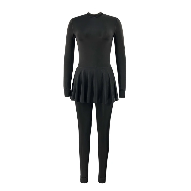 

34YE Black Swimming Suit for burkini Muslim Fashion Swimwear Women Swimsuit Long Sleeve One-piece Swimsuit Burkini Set