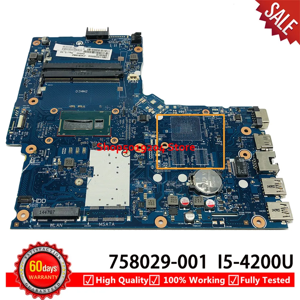 

Материнская плата для ноутбука HP 350 G1 G2 350-G1 6050A2608301-MB-A05 SR170 i5-4200U 758029-001 758029-501 758029-601 материнская плата
